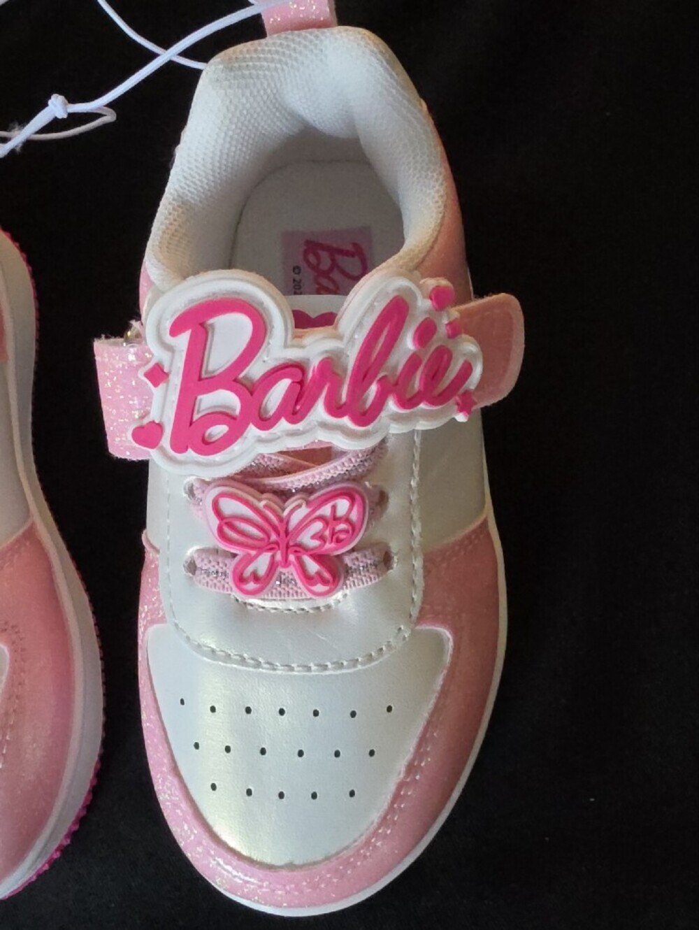 Barbie Pink and White Butterfly Velcro Sneakers - Picture 10 of 11